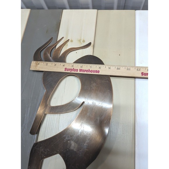 2 Kokopelli Copper Fertility Aztec Musicians 20" Wall Decor Metal Dancing Gift - Picture 8 of 8